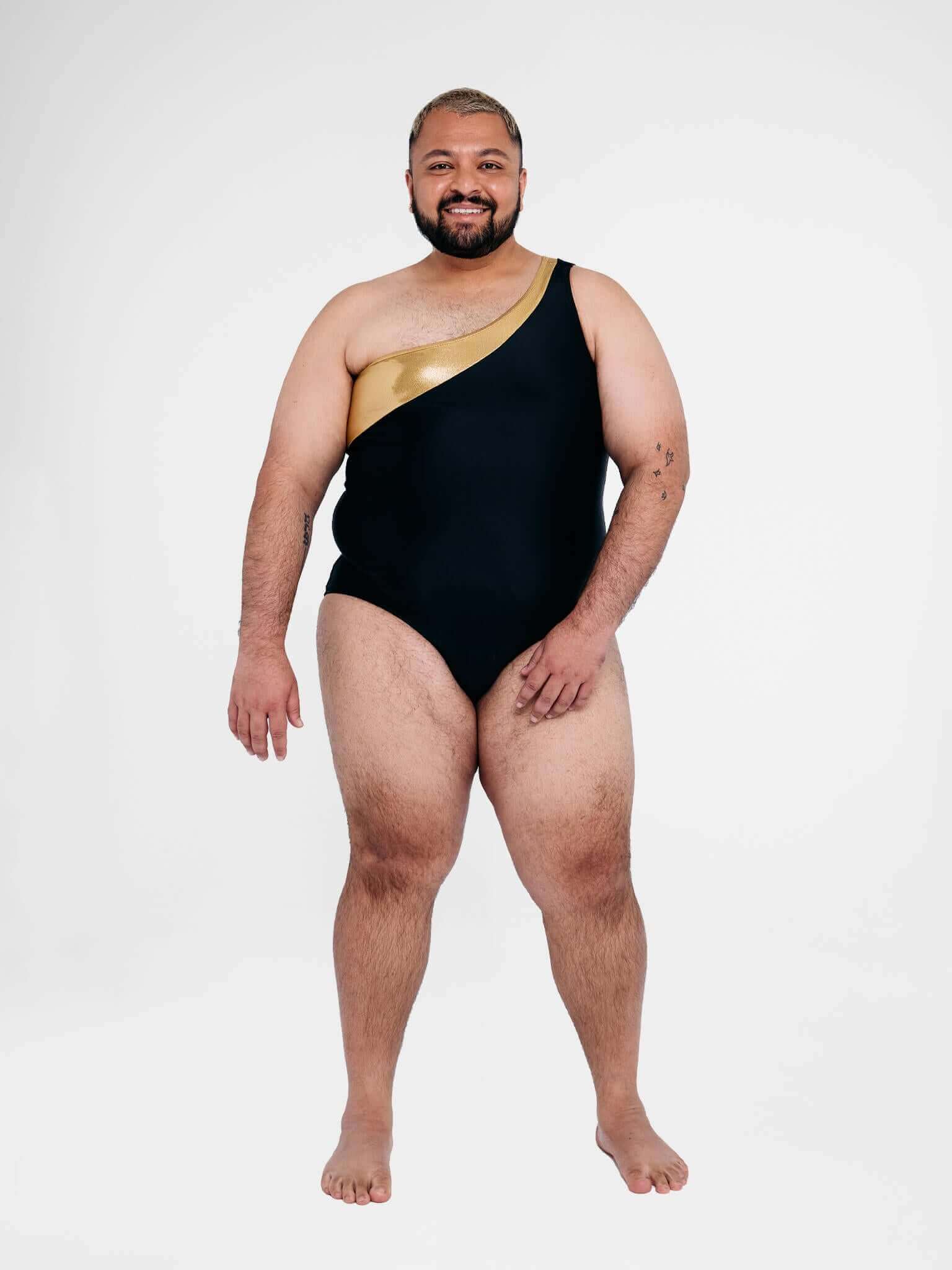 MONO-MUSE ONE SHOULDER gender-fluid men's swim bodysuit
