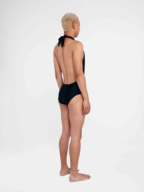 VA-VA-VOOM HALTER gender fluid mens bodysuit - back angle